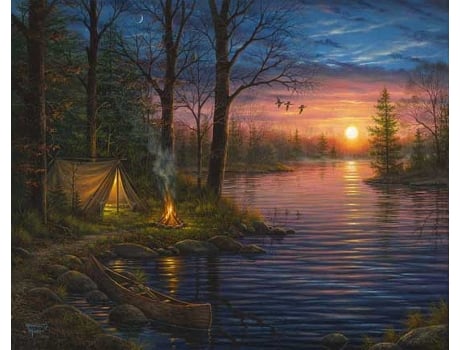 Tela FIGURED' ART Paint by Numbers - Campismo e Lago  - Figured' Art Fa10019-Y (51x2,5x41,3 cm)