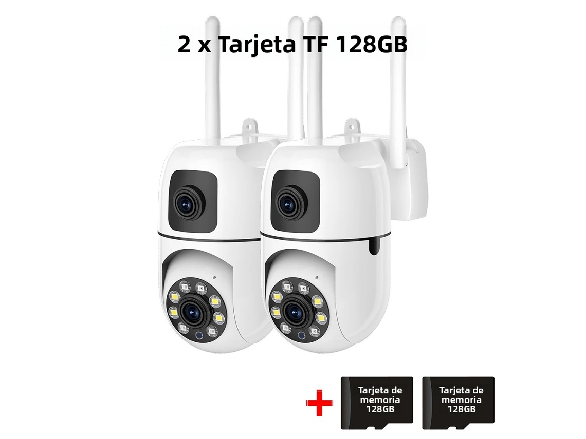 Câmera de Rede Ip Ptz Wifi Hd de 8 Mp com Visão Noturna MDUG (pacote com 2 Unidades, 128 Gb)