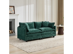 Cloud Loveseat Verde Chenille Modular para Sala Quarto Ge