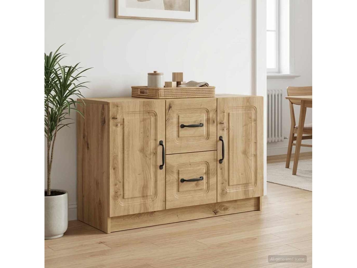 Vidaxl Buffet Carvalho Arttisan 89 X 34,5 X 57 Cm Derivados De Madeira