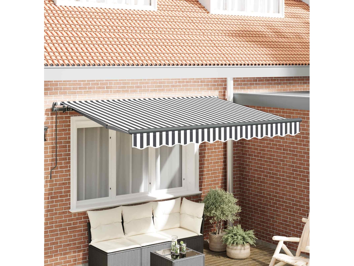 Vidaxl Toldo Retrátil Antracite 350 X 200 Cm Tecido