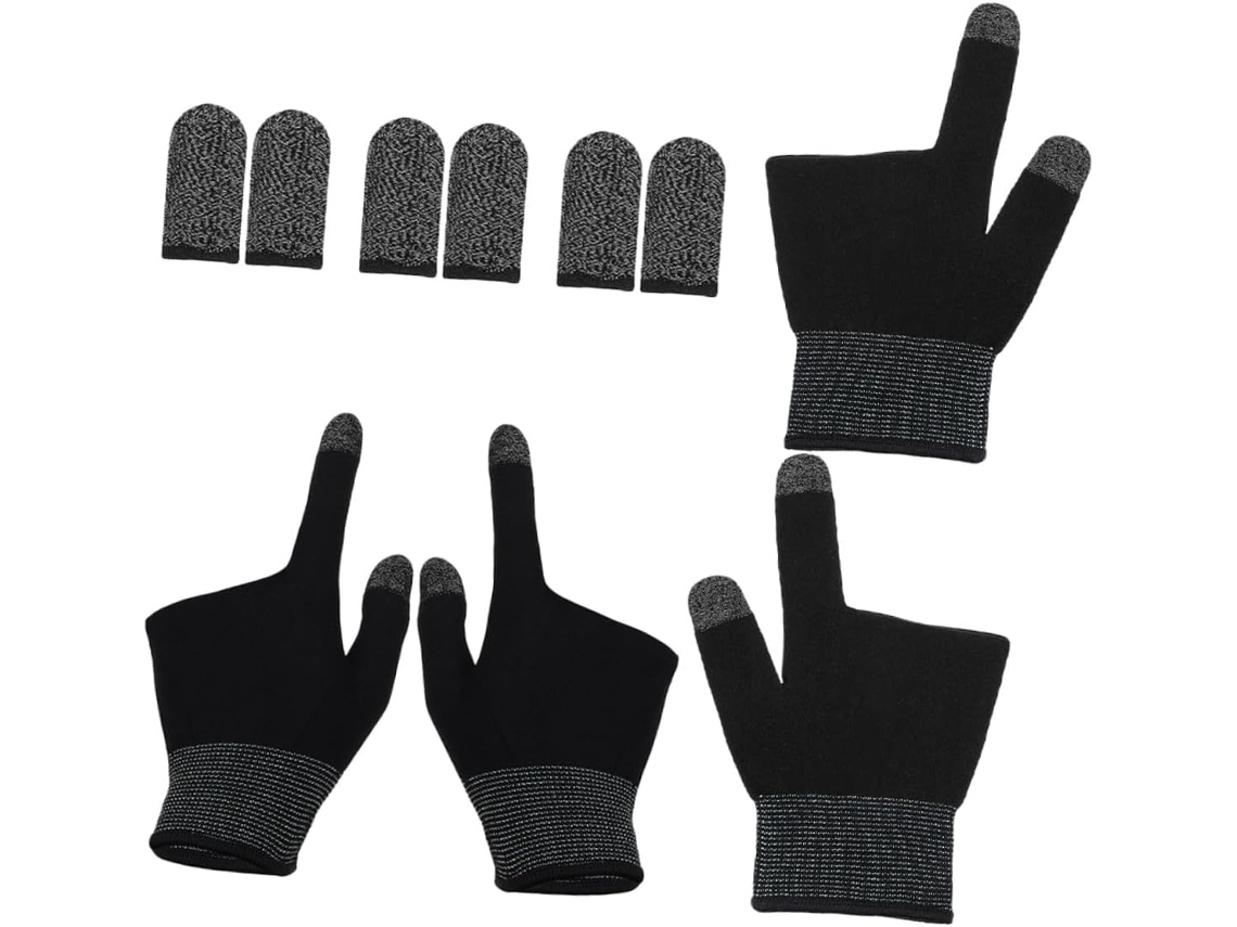 Holibanna Conjunto Com 2 Pares De Dedeiras Para Jogos, Cor Grafite, Antitranspirantes, Alta Sensibilidade Ao Toque