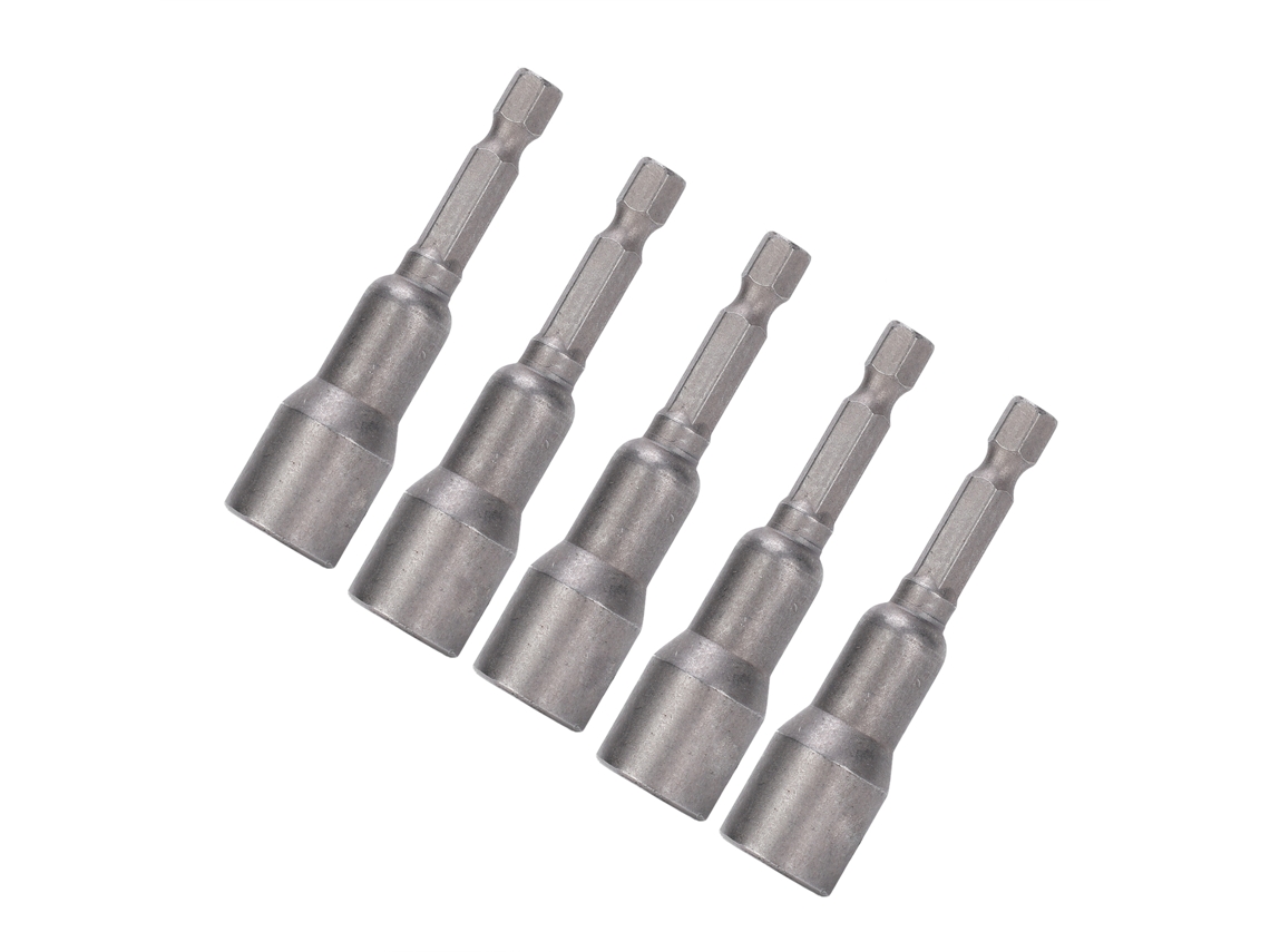 5 Peças De Broca De Parafuso Magnética De Aço Cromo Vanádio Forte 65mmx1/4x9.0