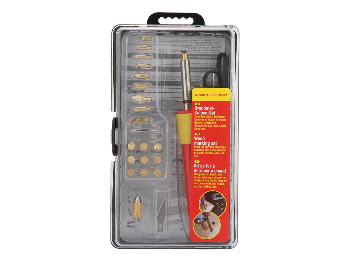 Conjunto De Ferramentas De Soldadura Eléctrica De 30w: Pistola De Soldar, Ponta De Pluma Para Queimadura Em Madeira E Pirografia