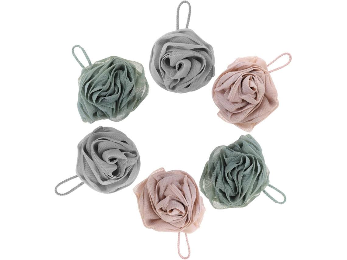 Esponja De Banho Rosa, 6 Unidades, Macia, Para Chuveiro, Acessórios De Banheiro Femininos, Material Gokoco