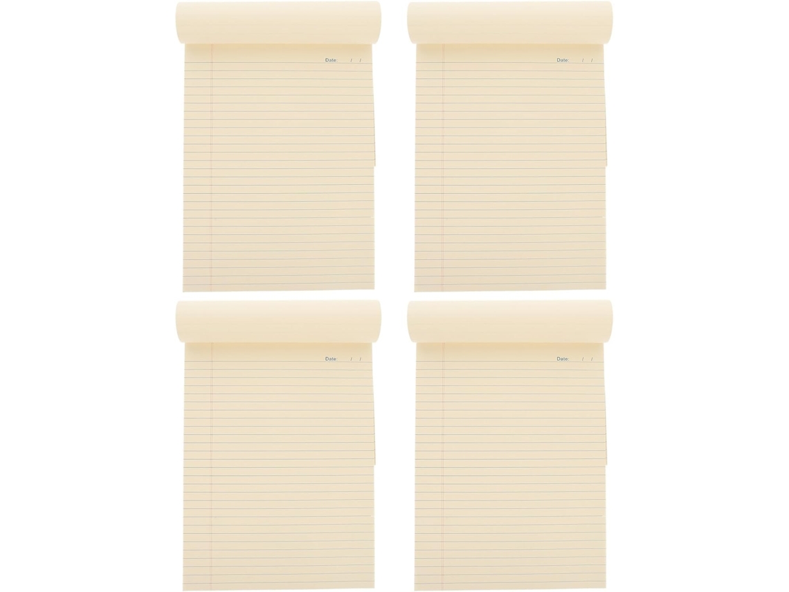 4 Peças Bloc-notes Juridique A4 Papier Épais Et Design Non Daté, Carnet Ligné Beige Destacável Para