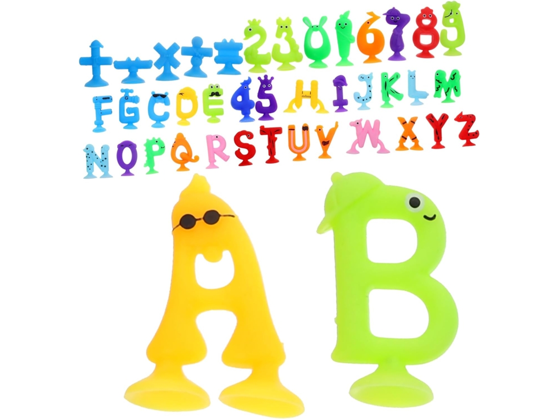 Brinquedos de Banho com Ventosas, Letras e Números Coloridos Jogo Educativo de Ortografia para Meninos e CHABERLU