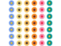 Conjunto De 40 Tachinhas Decorativas Resina Em Formato Girassol Para Escritório E Mesa, Ideais Para Segurar Fotos E