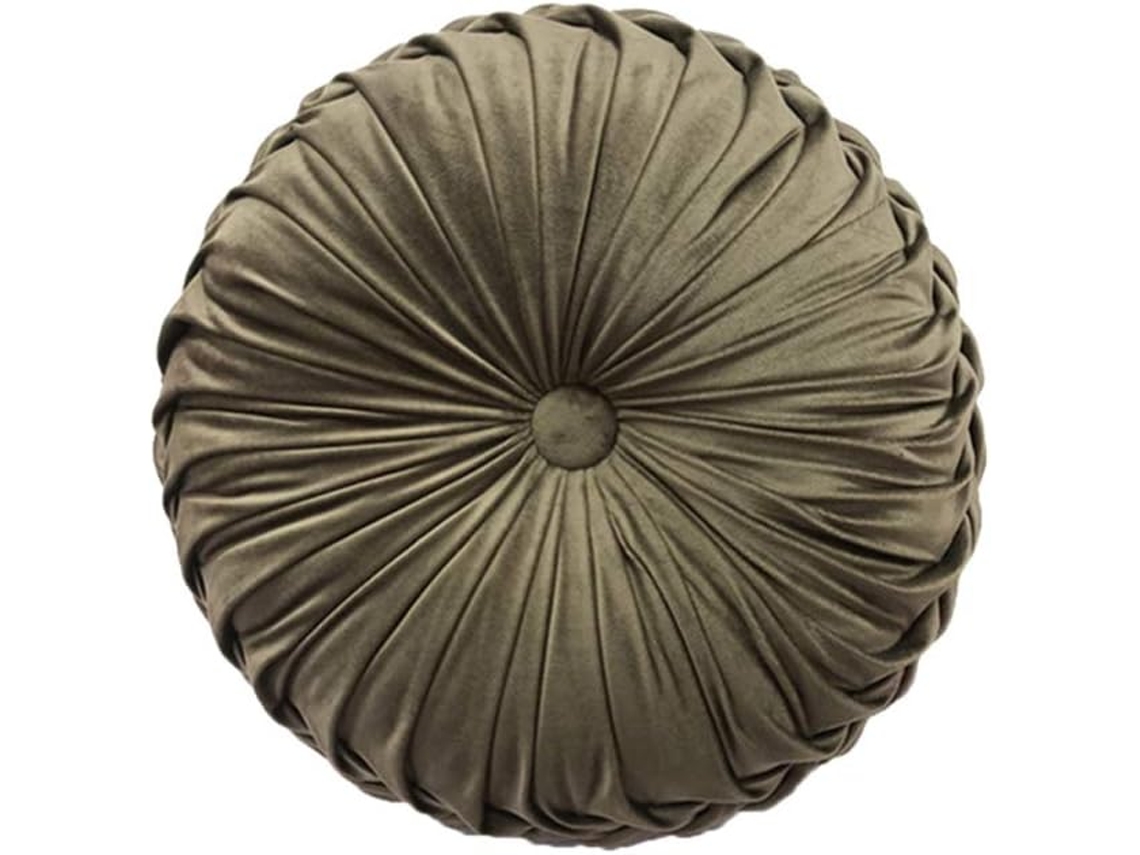 Almofada Redonda Plissada, Almofada Decorativa Abóbora De Veludo, Almofada De Decoração (cor Café)