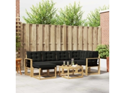 Vidaxl Conjunto De Sofás Para Exterior 7 Pcs Branco E Preto