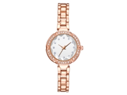 Relógio de Pulso Analógico de Quartzo com Pulseira de Liga Estilo Moderno (ouro Rosa Branco)