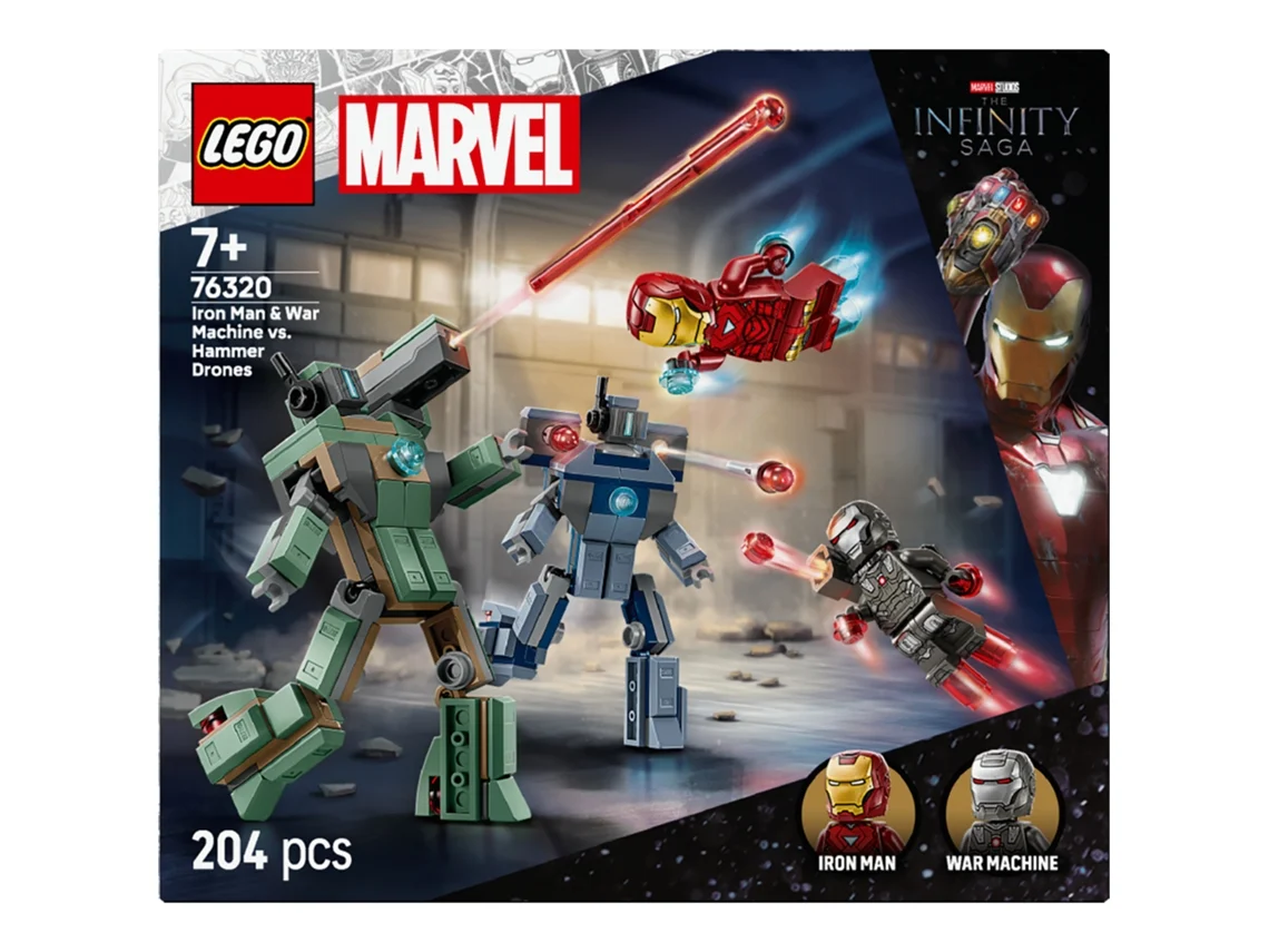LEGO Marvel: Iron Man E Máquina De Guerra Vs Drones - 76320
