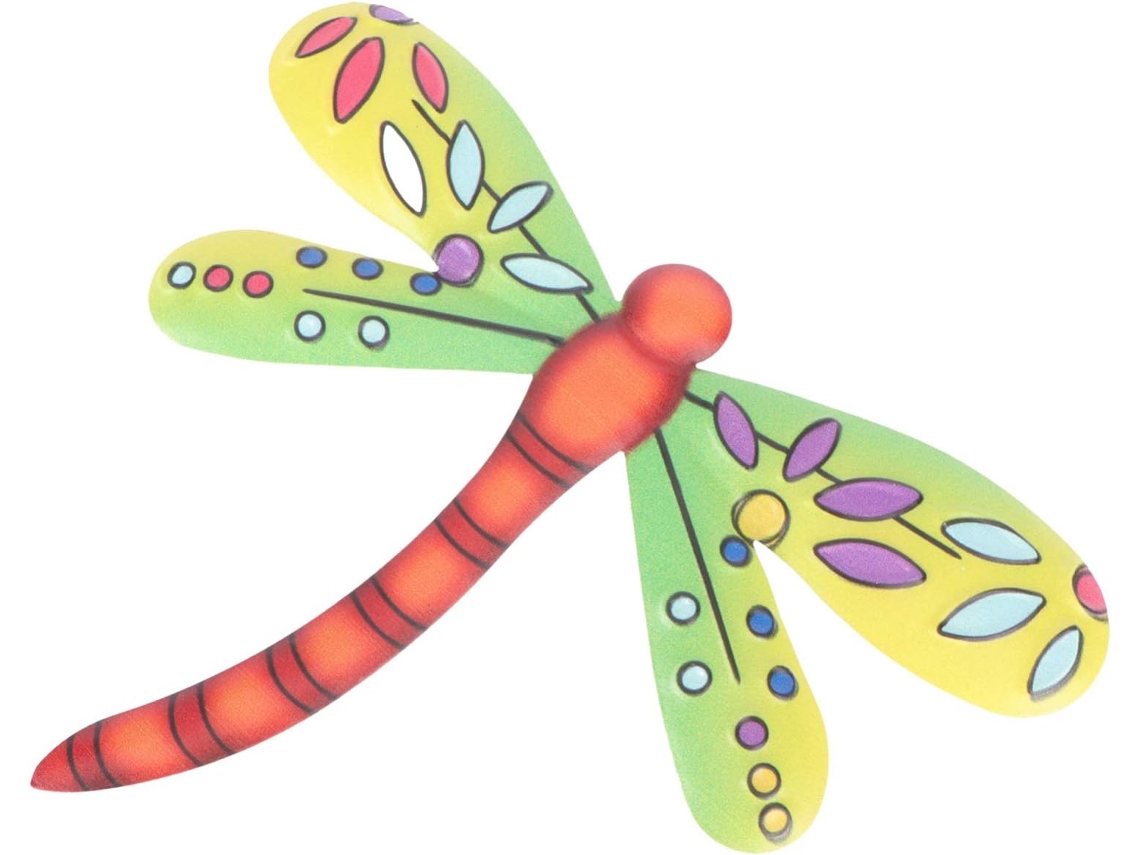 Libélula Decorativa De Ferro Para Pendurar Ou Fixar Na Parede, Verde.