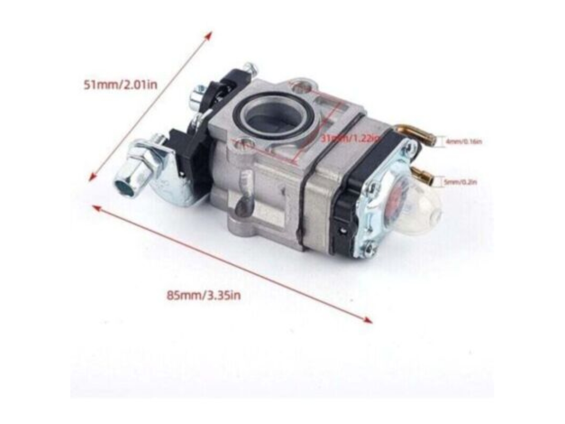 Brush Cutter With 52cc 49cc 43cc Carburetor. Carburetor Kit With Tube Gasket, Spark Plug And Fuel Filter.