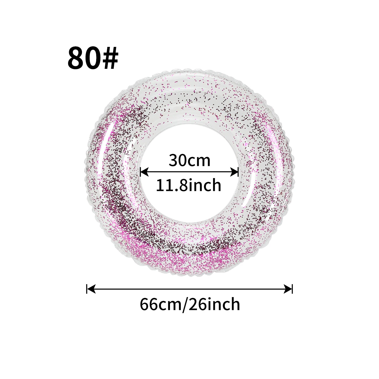 (roxo 80) 1 Boia Inflável Para Piscina, Anel De Natação Transparente Com Lantejoulas