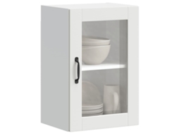Vidaxl Armário De Parede De Cozinha Com Porta De Vidro Porto Branco