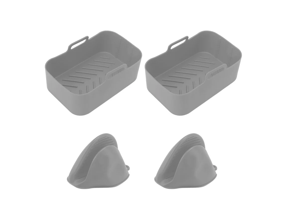 Conjunto de Panelas de Silicone para Fritadeira Ninja Dz201 Foodi 8qt