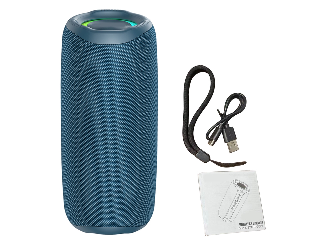 Caixa De Som Sem Fio (portátil De Alcance Total 52mm Rgb) Fanatic Blue Com Bateria Integrada Enviada