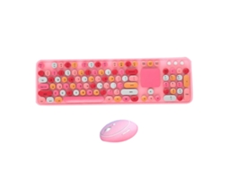 Conjunto de teclado e mouse sem fio, plug and play, design de desenho animado LAXISCREED