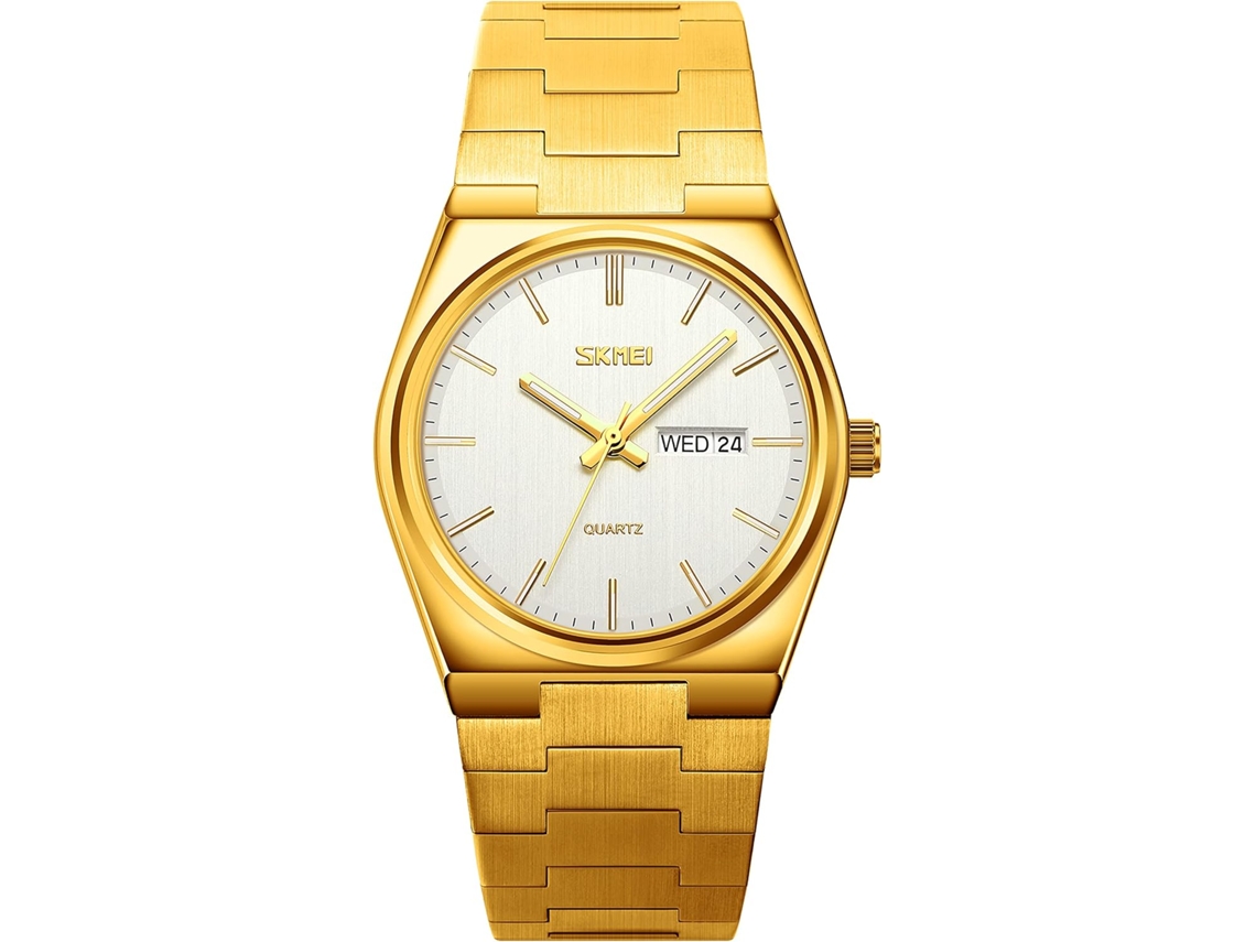 Relógio Webake Vintage Retangular Fino E Fino Em Dourado