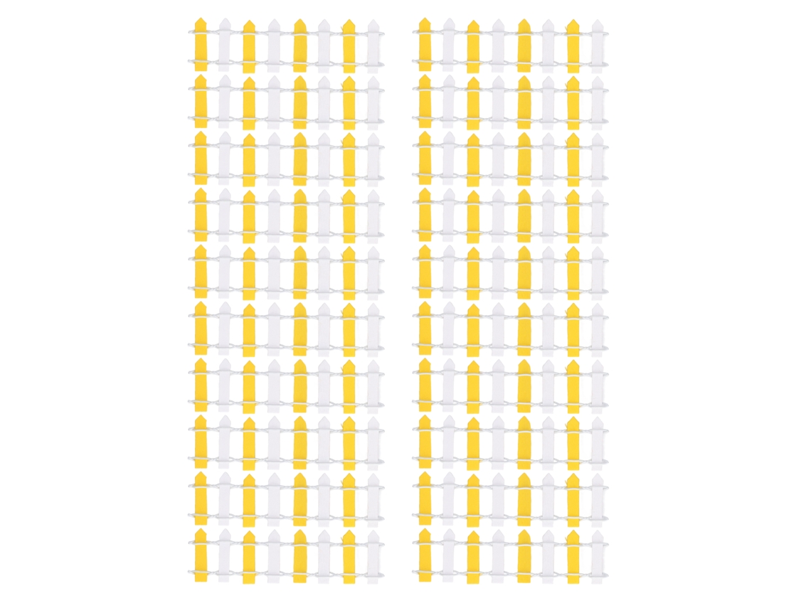 20pcs Cerca Miniatura Jardim Casa De Bonecas 1/12 1/6 Amarelo Branco