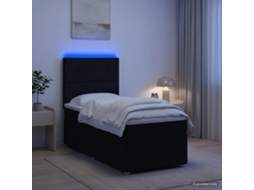Vidaxl Cama Box Spring Com Colchão Preto 90 X 190 Cm Tecido