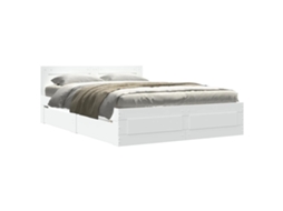 Estrutura de Cama com Cabeceira Sem Colchão Branco MAISON EXCLUSIVE 140x190 cm