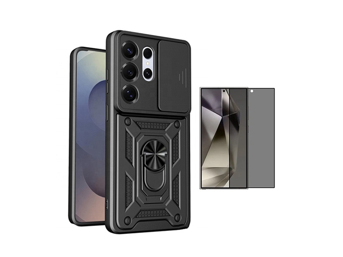 Kit Película Anti-spy Capa Magnetic Slide Window Phonecare Para Samsung Galaxy S26 Ultra - Preto