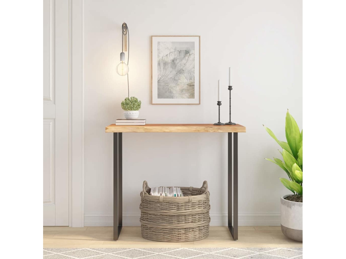 Vidaxl Tampo De Mesa Retangular Borda Viva 80x40x3,8 Cm Acácia Maciça