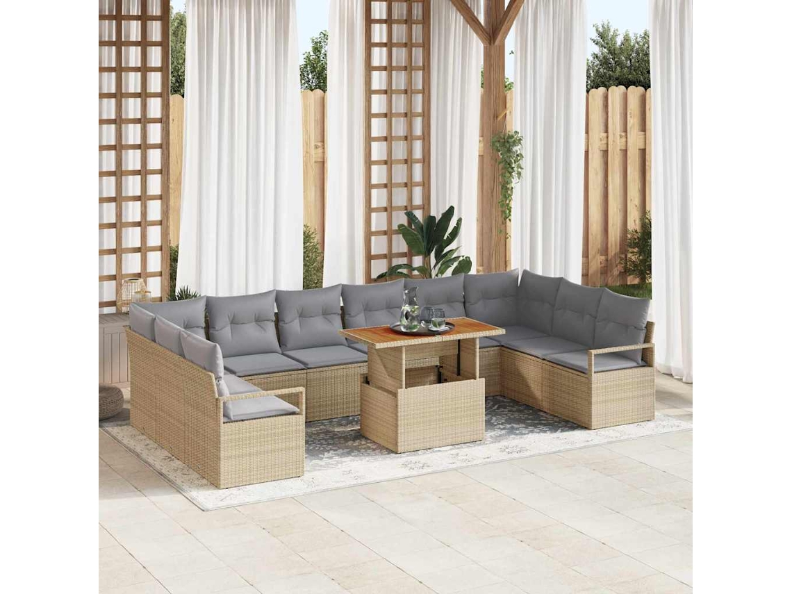 Vidaxl Conjunto De Sofá De Jardim 11 Unid. 10-número De Lugares