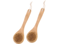 Conjunto De 2 Escovas Esfoliantes Corporais Galpada Com Cabo Curto Para Uso Seco Ou Molhado, Esponja De Banho Natural