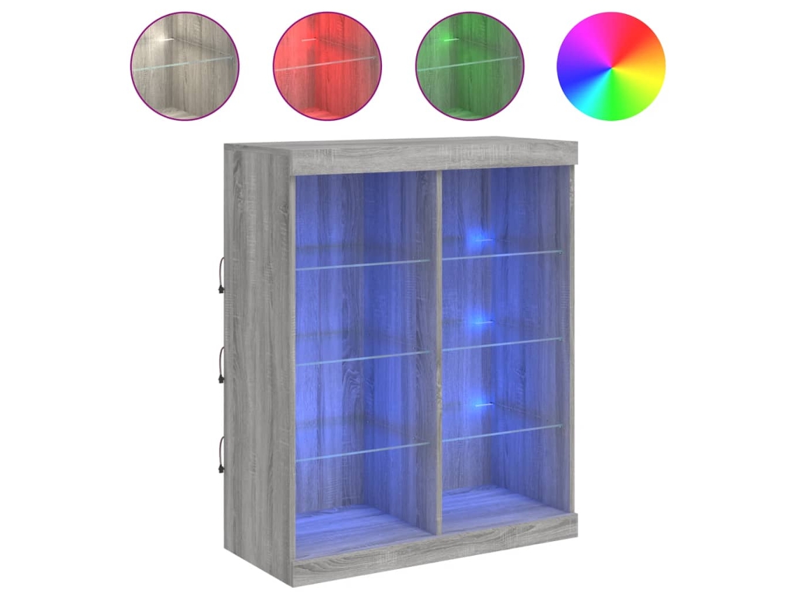 Aparador com Luzes Led 81x37x100 Cm Cinzento Sonoma MAISON EXCLUSIVE