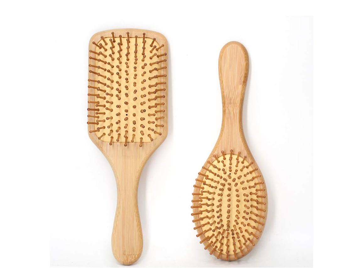 Escova De Bambu Para Cabelo, Com Cerdas De Bambu, Pente De Cabelo Liso Brilvibera