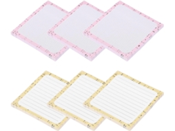 Bloco Notas Adesivas Fofas Patikil, 7,6 X Cm, 6 Blocos, 300 Folhas, Blocos Autoadesivas Com Linhas