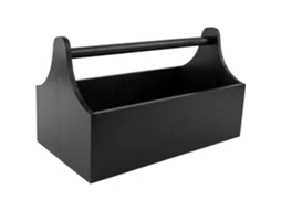 Caixa de ferramentas de madeira preta com alça, decoração criativa, 34 x 18 x 20,5 cm, caixa de presente para guardar ferramentas