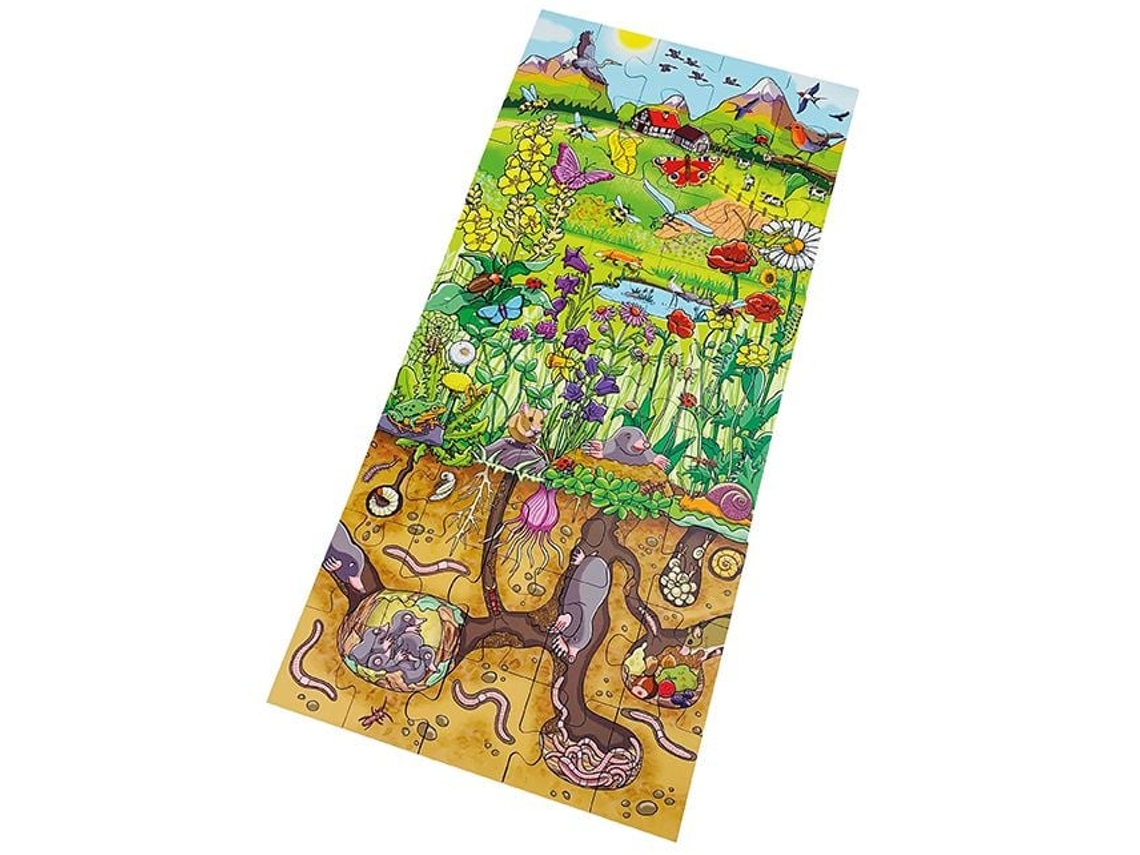 Quebra Cabeça De Chão Beleduch, Prado De Flores, Educativo, Papelão, 45 Peças