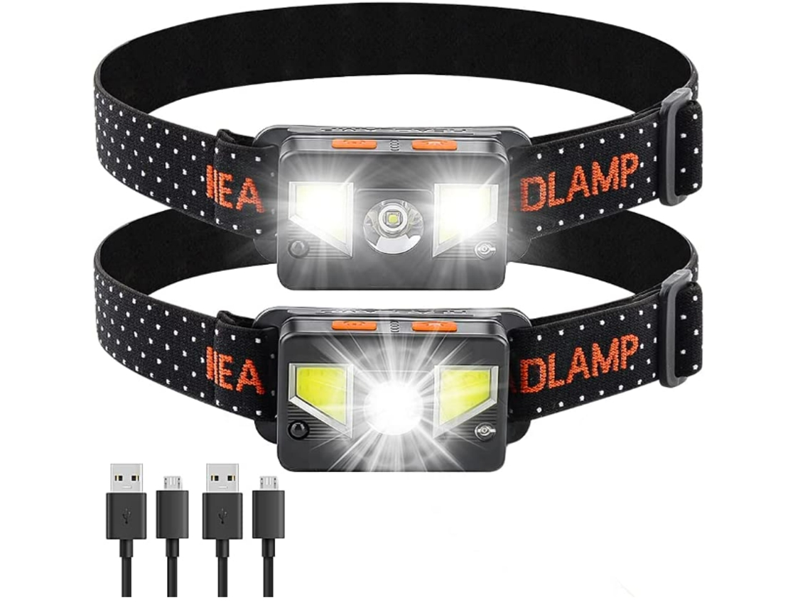 Lanterna de Cabeça,YIZHOOD Lantern-0023 Lanterna de Cabeça Led Recarregável Superbrilhante de 1000 Lúmens Cob Preto YIZHOOD