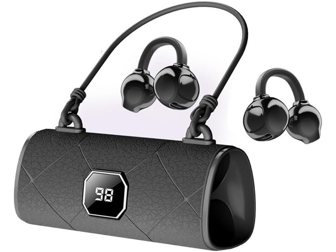Fones De Ouvido Sem Fio Com Clipe, Visor Led E 50 Horas Reprodução,