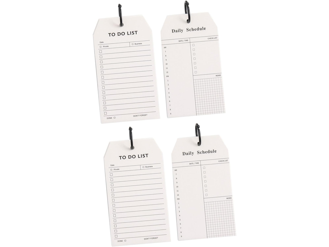 Bound Planner Notebook 4pcs Em Papel Branco Para Organização E Viagem