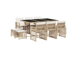 Garden Dining Set, Garden Dining Sets Vidaxl Bege Rattan / Vime (n/a)
