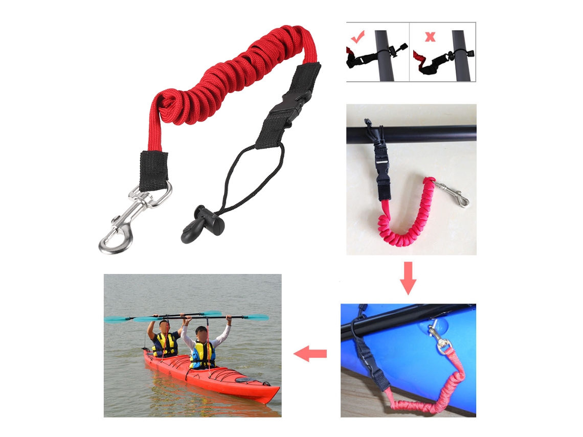 Mali corda Elástica para Remo Kayak Canoa Lanyard de Segurança para Vara de Pesca Acessório de Barco