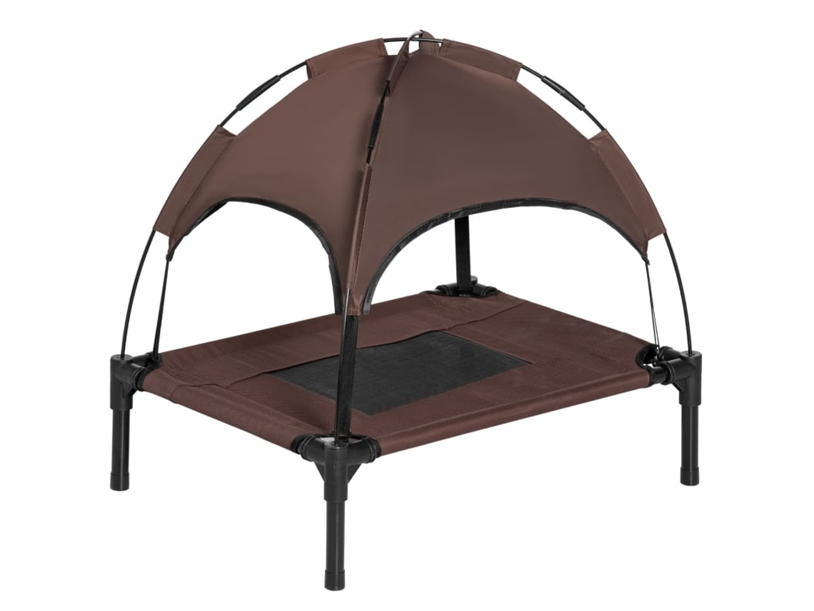 Cama Elevada com Dossel Tafetá Café 61x46x62cm