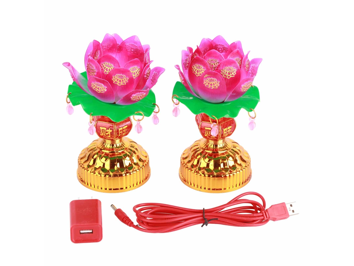 1 Par De Lâmpadas Led Em Formato Lótus, Lâmpada Buda Lótus, Alimentação Usb, Luz Translúcida Com Padrão Gravado, Lâmpada Led Para Uso Doméstico, 15x7