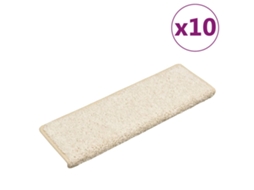 Conjunto 10 Tapete De Escada Vidaxl Branco Polipropileno (65x21x4 Cm)