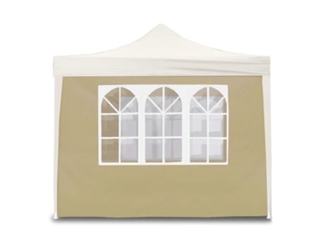 Cobertura Lateral Bege 3X2M com Janelas para Gazebo Dobrável 3X3M DIVINA GARDEN