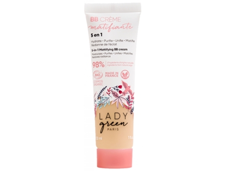Creme Bb Matificante 5 em 1 Bio 30 Ml Cor: Claro LADY GREEN