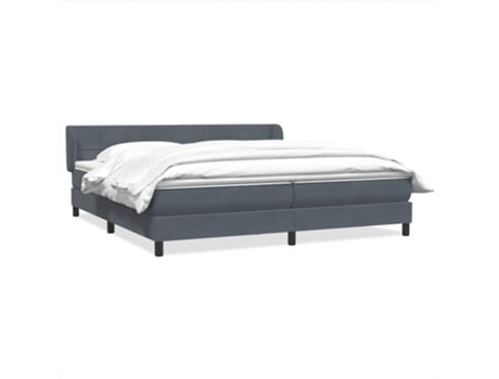 Cama box spring VIDAXL Cinzeto Veludo (180x210 cm)