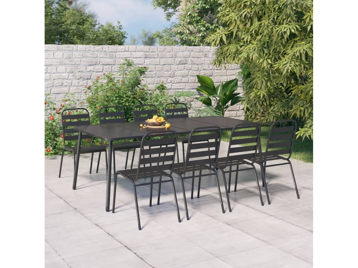 Vidaxl Mesa De Jardim 200x100x71 Cm Aço Antracite