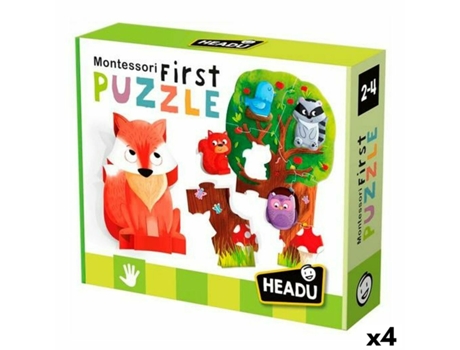 Puzzle HEADU Montessori Bosque 4 Unidades