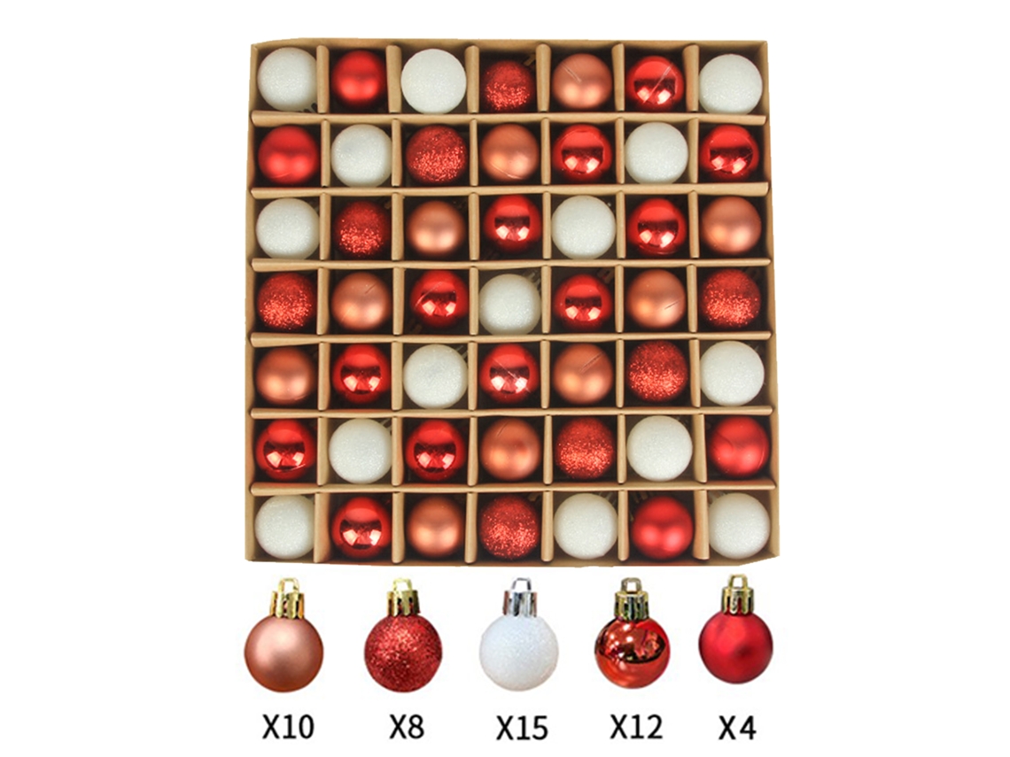 Laxiscreed Kit Com 49 Enfeites De Natal De 3cm Para Árvore, Decoração Festiva Natural